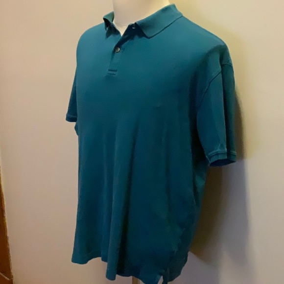 Van Heusen Collared Polo Shirt in 100% Blue Cotton (sz L) - Picture 3 of 6
